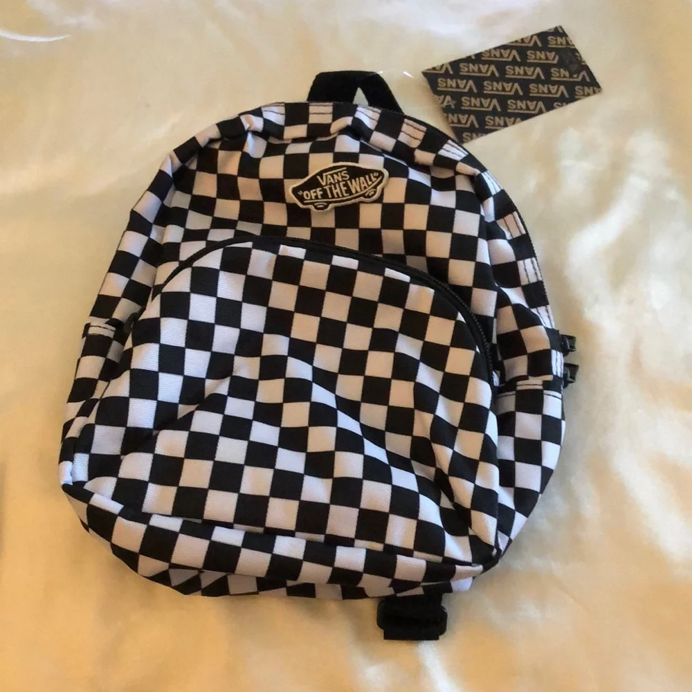 Vans Got This Mini Nylon Backpack Black & White Checkered Print NWT